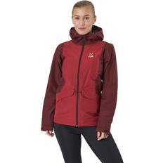 Haglöfs Dam - Långa ärmar Regnjackor & Regnkappor Haglöfs Mila Rain Jacket Maroon Red/brick Red