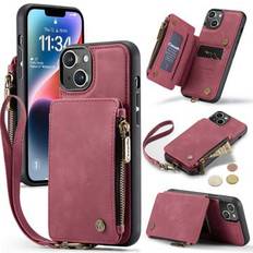 CaseMe Bruna Mobilskal CaseMe C20 Series Zipper Wallet Case for iPhone 14 Plus
