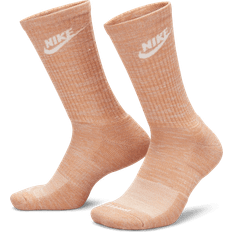 Nike Bruna - Dam Underkläder Nike Everyday Plus Cushioned Crew Socks - Amber Brown/Light Bone/Hemp/White