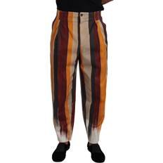 Dolce & Gabbana Multicolor Striped Cotton Tapered Trouser Pants IT50