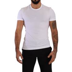 Dolce & Gabbana Elastan/Lycra/Spandex - Herr T-shirts Dolce & Gabbana White Round Neck Cotton Stretch T-shirt Underwear IT3