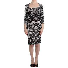 34 - Herr Klänningar Cavalli Black Printed Sheath Dress IT44