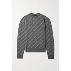 Balenciaga Dam Tröjor Balenciaga Mini Allover Logo Sweater heather_grey