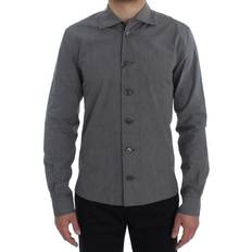 Dolce & Gabbana Dam Klänningar Dolce & Gabbana Gray Cotton Formal Dress Button Shirt