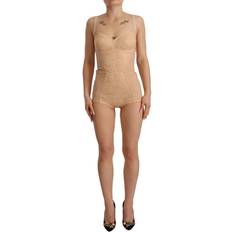 Dolce & Gabbana Shapewear & Underplagg Dolce & Gabbana Beige Nylon Floral Lace Bodysuit Underwear IT40