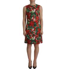 Dolce & Gabbana Multicolor Geranium Cotton Knee Length Dress IT36
