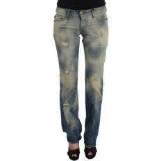 Roberto Cavalli Dam Byxor & Shorts Roberto Cavalli Cavalli Blue Wash Cotton Slim Fit Bootcut Jeans