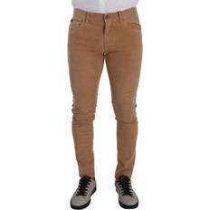 Dolce & Gabbana Herr Jeans Dolce & Gabbana Brown Corduroy Cotton Skinny Slim Fit Jeans IT48