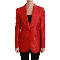 Dolce & Gabbana Dam Jackor Dolce & Gabbana Red Floral Angel Blazer Coat Jacket IT46