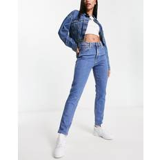 Wrangler Blåa - Dam - Skinnjackor - W30 Jeans Wrangler – Mellanblå skinny jeans med hög midja