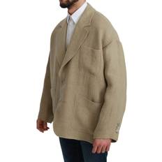 Dolce & Gabbana Kavajer Dolce & Gabbana Beige Jacket Coat 100% Jute Blazer Coat IT48