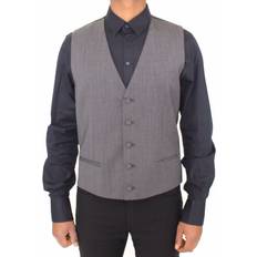 Dolce & Gabbana Västar Dolce & Gabbana Gray Wool Stretch Dress Vest Jacket Blazer IT48