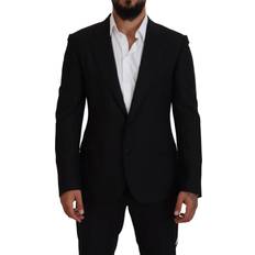 Dolce & Gabbana Elastan/Lycra/Spandex - Herr Överdelar Dolce & Gabbana Black Wool Stretch Slim Fit Jacket Blazer IT50