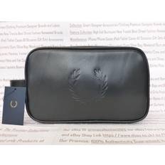 Fred Perry Laurel Wreath Washbag Black Leather Bag One Size