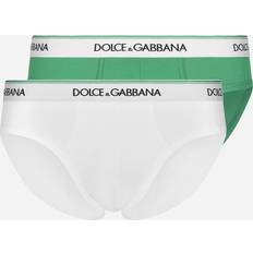 Dolce & Gabbana Trosor Dolce & Gabbana Two-Pack Jersey Cotton Bi-Elastic Briefs verde_bianco