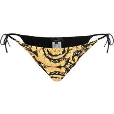Versace Jeansjackor Kläder Versace Underwear Black Barocco Bikini Bottom A7900 Gold Print