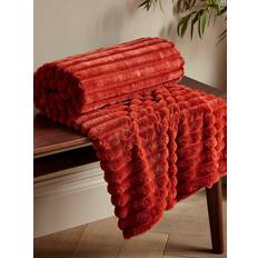 Catherine Lansfield Filtar Catherine Lansfield Cosy Ribbed Soft Blankets Orange