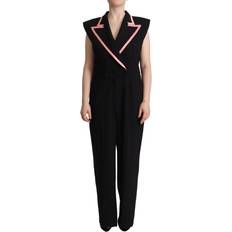 Dolce & Gabbana Dam Jumpsuits & Overaller Dolce & Gabbana Black Wool Blend Sleeveless Jumpsuit Dress IT46