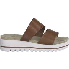 Bred Slides Jana Shoes Sandaler Comfort Leather Choco