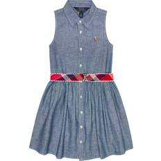 Polo Ralph Lauren Kids Belted cotton chambray dress blue Y