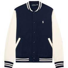 Polo Ralph Lauren Herr - Vita Ytterkläder Polo Ralph Lauren Athletic Fleece Varsity Jacket Navy/Cream