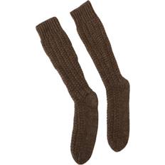 Dolce & Gabbana Strumpor Dolce & Gabbana Brown Wool Knit Calf Long Women Socks