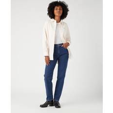 Wrangler Blåa - Dam - Skinnjackor - W30 Jeans Wrangler Raka jeans för kvinnor, Mörk vridning, 32L
