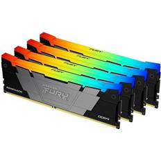 128 GB - 3600 MHz - DDR4 RAM minnen Kingston Fury Renegade RGB Black DDR4 3600MHz 4x32GB (KF436C18RB2AK4/128)