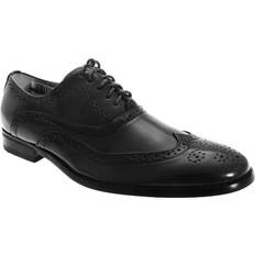 Universal Textiles Leather Lace-Up Oxford Brogue Shoes Black