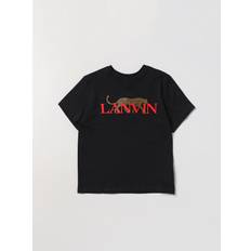 Lanvin Överdelar Lanvin Leopard Print Logo T-shirt Black