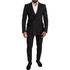 Herr - S - Svarta Kostymer Dolce & Gabbana Black Brocade Piece Set Polyester Suit IT48
