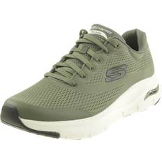 Skechers Gröna Sneakers Skechers Arch Fit för män, Olivtextil syntetisk trim