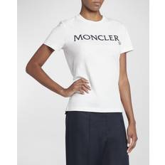 Moncler Dam Kläder Moncler White Embroidered T-Shirt White