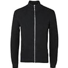 Bruna Koftor Selected HOMME Slhvince Ls Knit Bubble Full Zip Noos, Peat/detalj: mörk safir twist