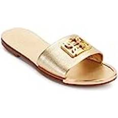 DKNY Dam grasen läder platt slide, Guld