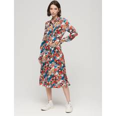 Superdry Dam - Softshelljacka Kläder Superdry Printed Midi Shirt Dress Dam Midiklänningar