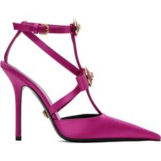 Versace Gianni bow-detail satin pumps pink