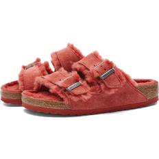 Birkenstock 7.5 - Mocka Slides Birkenstock Arizona Shearling Sienna Red Suede