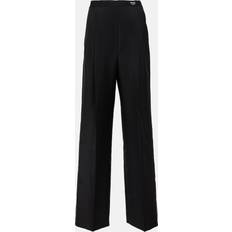 Prada Dam Byxor & Shorts Prada Regular Black Trousers With Logo