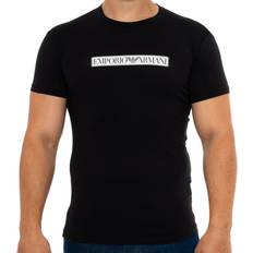 Armani Herr - Svarta Kläder Armani Emporio Herr herr crew neck logo etikett t-shirt, svart