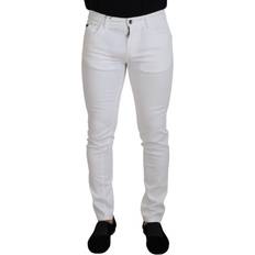 Dolce & Gabbana Herr Jeans Dolce & Gabbana White Slim Skinny Stretch Cotton Denim Jeans IT46