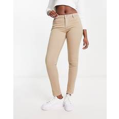 Morgan Dam Byxor & Shorts Morgan – Kamelbruna skinny jeans med låg midja-Naturlig