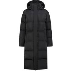 Superdry Dam - Friluftsjackor Ytterkläder Superdry Hooded Longline Puffer Coat, Black