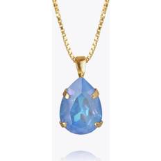 Caroline Svedbom Blåa Smycken Caroline Svedbom Mini Drop Necklace Gold Ocean Blue Delite