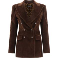 Dolce & Gabbana Dam Kavajer Dolce & Gabbana Double-breasted corduroy blazer brown