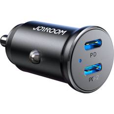 Joyroom Rosa Mobiltillbehör Joyroom Mini Dual Port Billaddare USB-C PD 30W Svart