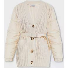 Moncler Beige - Cashmere Kläder Moncler Down-paneled cashmere-blend cardigan neutrals