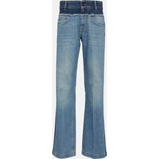 Stella McCartney Byxor & Shorts Stella McCartney Paneled high-rise wide-leg jeans blue