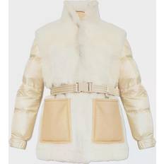 Moncler Skinn Jackor Moncler Charente shearling-trimmed down jacket white