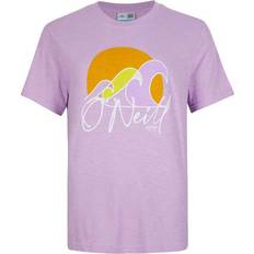 O'Neill Dam Överdelar O'Neill LUANO Graphic T-Shirt T-Shirt 14513 Lila Rosa, Vanlig för Kvinnor, 14513 lila rosa, XL-XXL